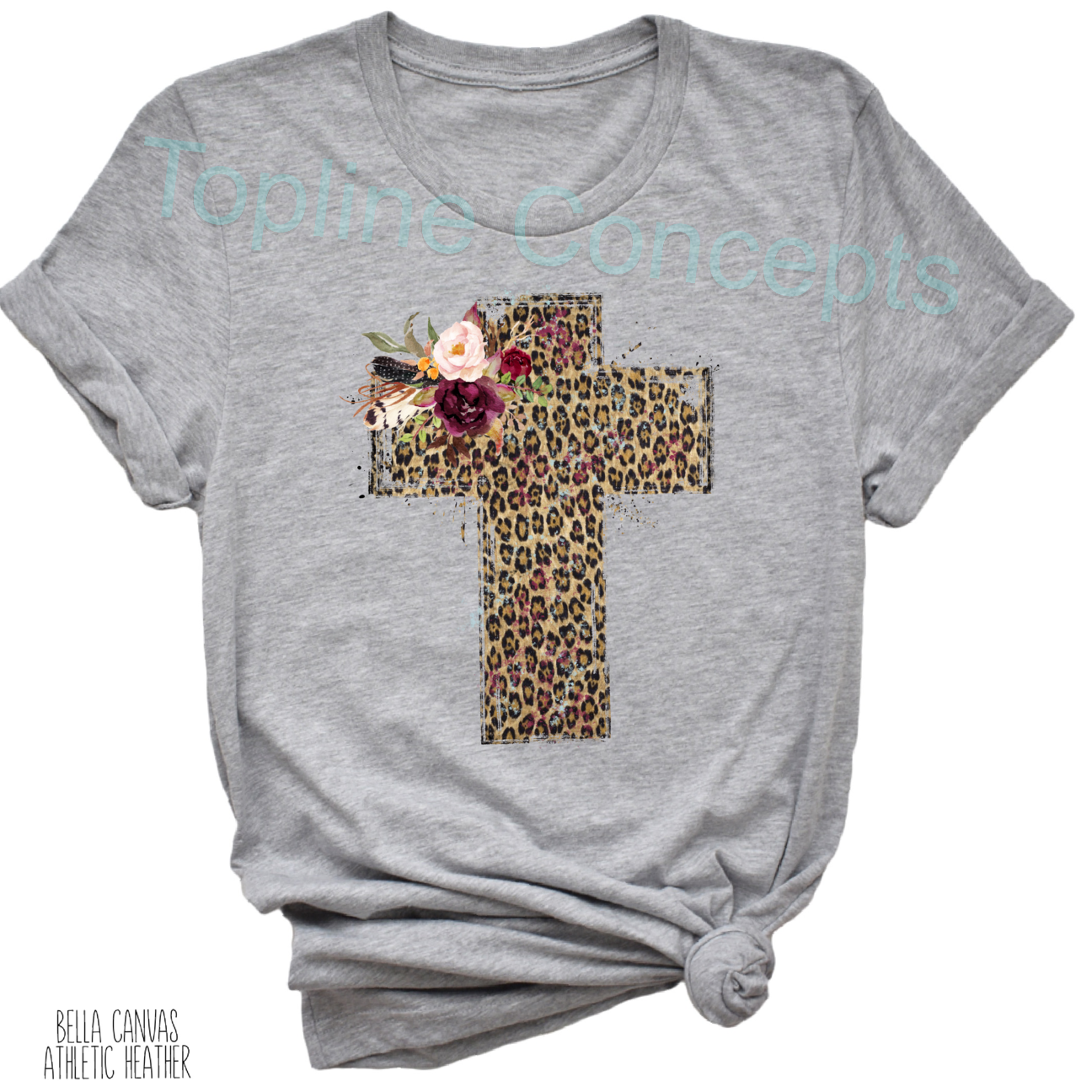 Floral leopard cross