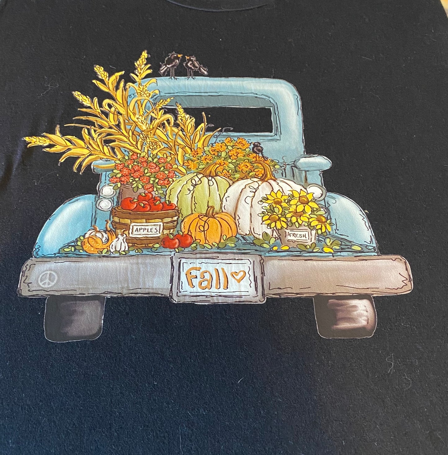 Fall blue truck
