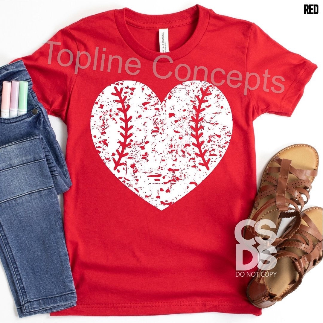 White baseball heart