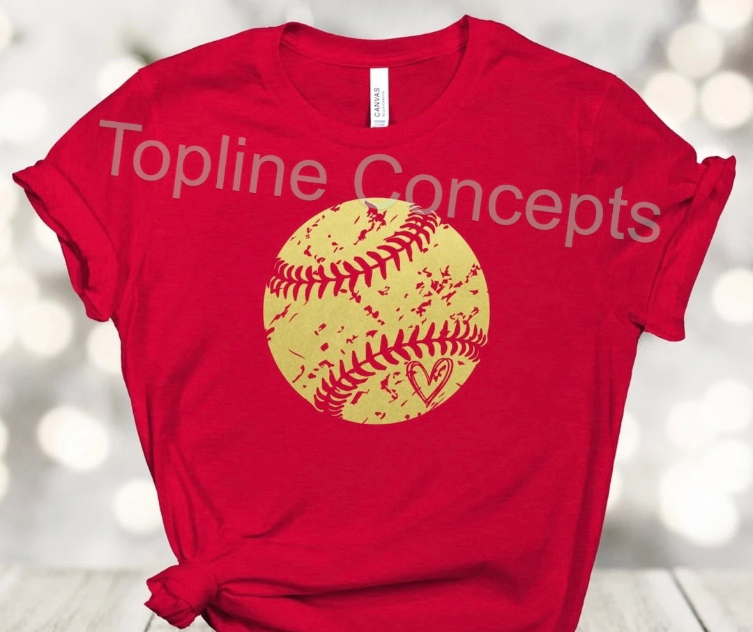 Baseball or softball with heart