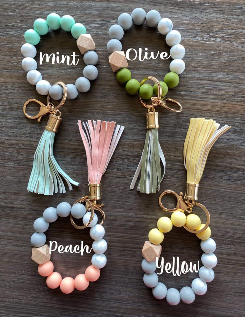 Silicone bead keychains