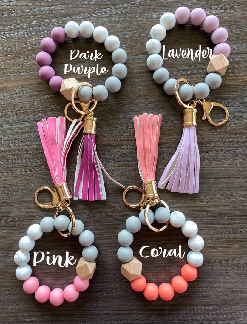 Silicone bead keychains