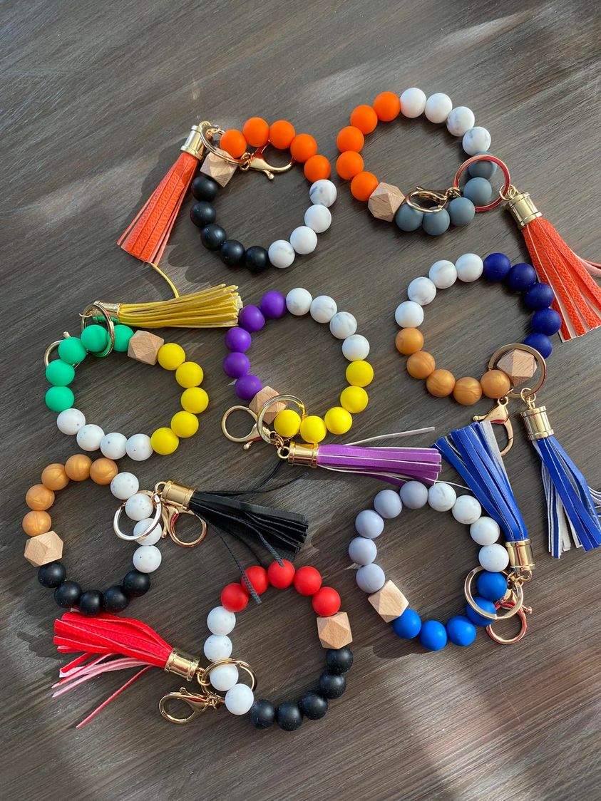 Silicone bead keychains
