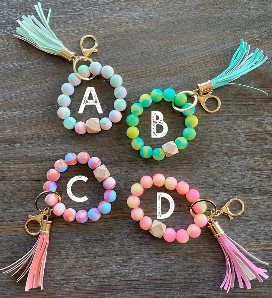 Silicone bead keychains