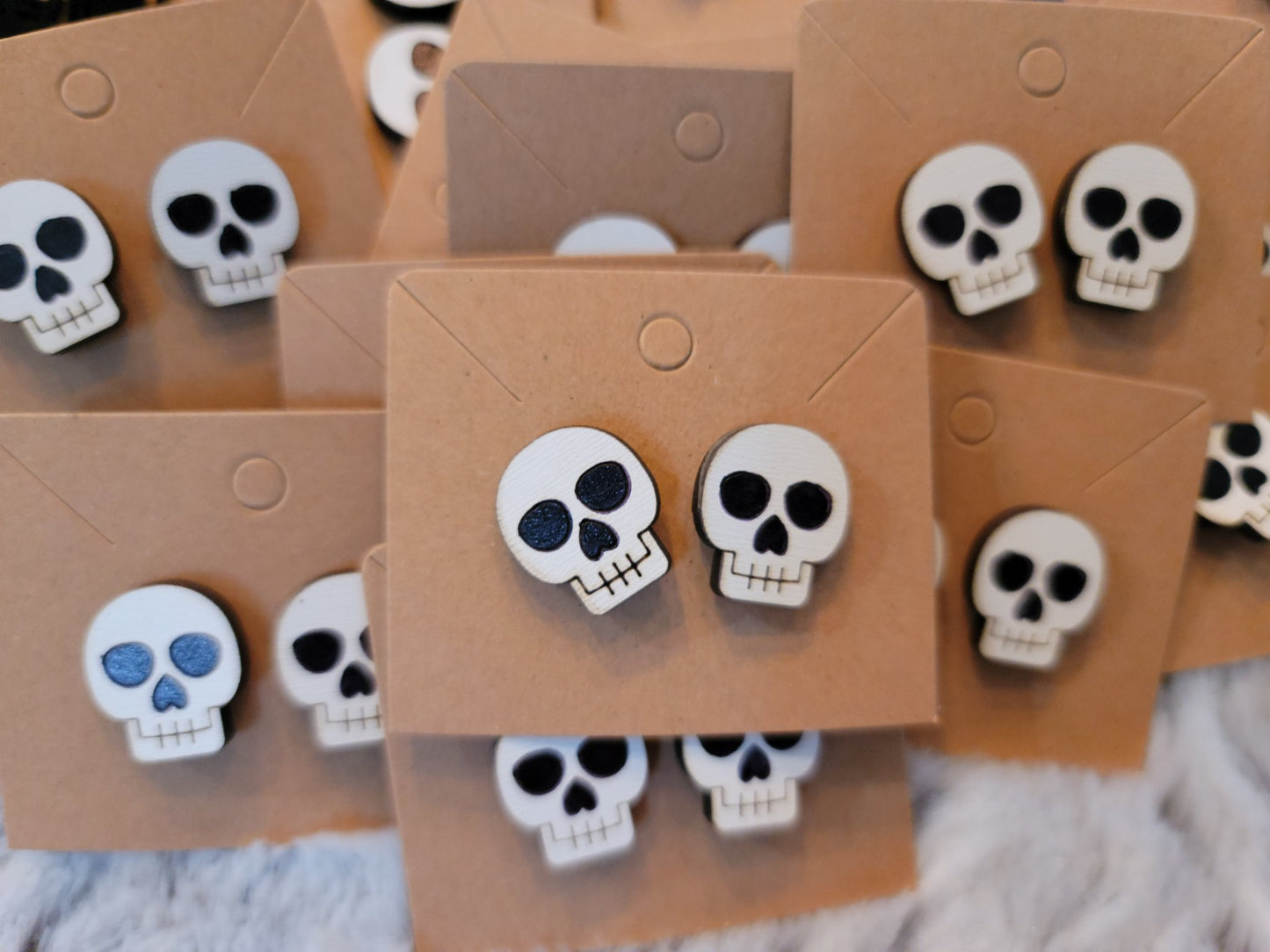 Wooden Halloween Earrings