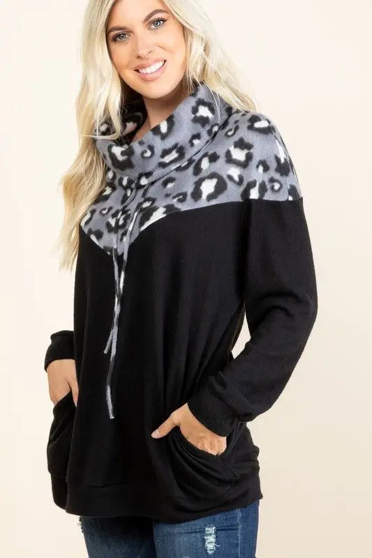 Animal print pullover