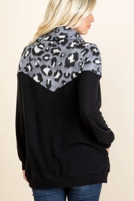 Animal print pullover