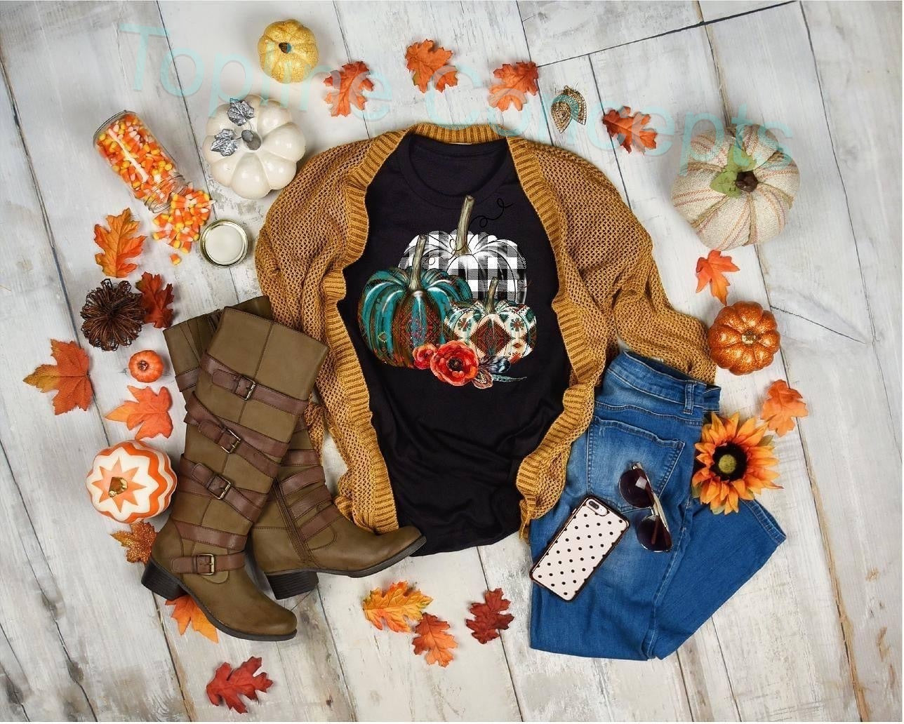 Aztec and plaid pumpkins
