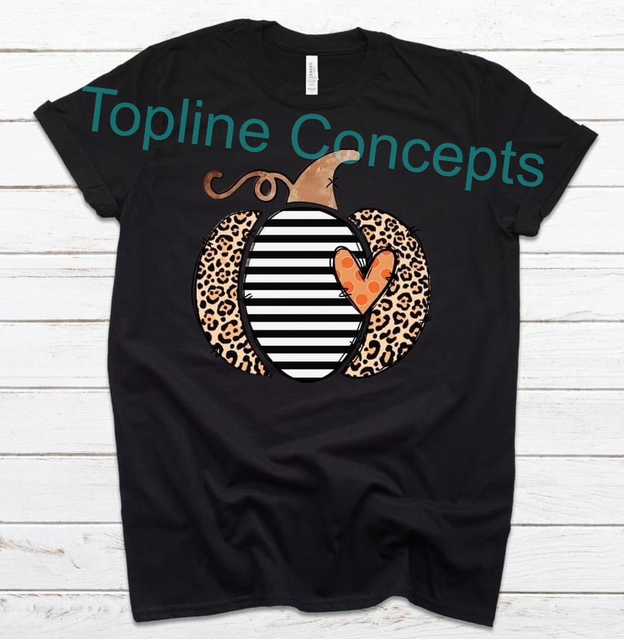 Stripe pumpkin heart