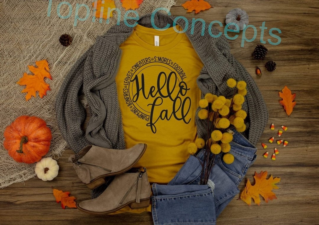 Hello fall circle words