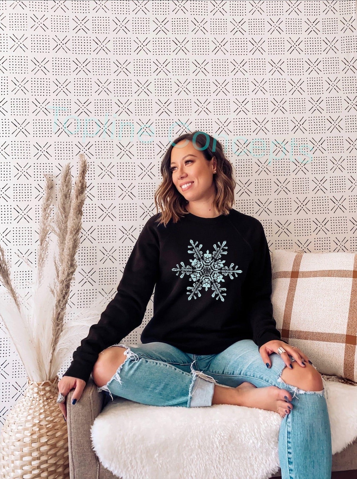 White or blue snowflake