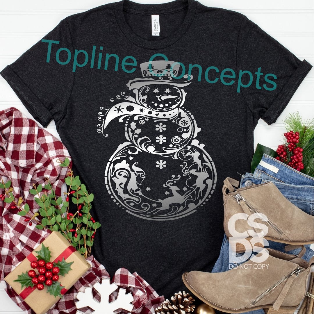 Metallic snowman