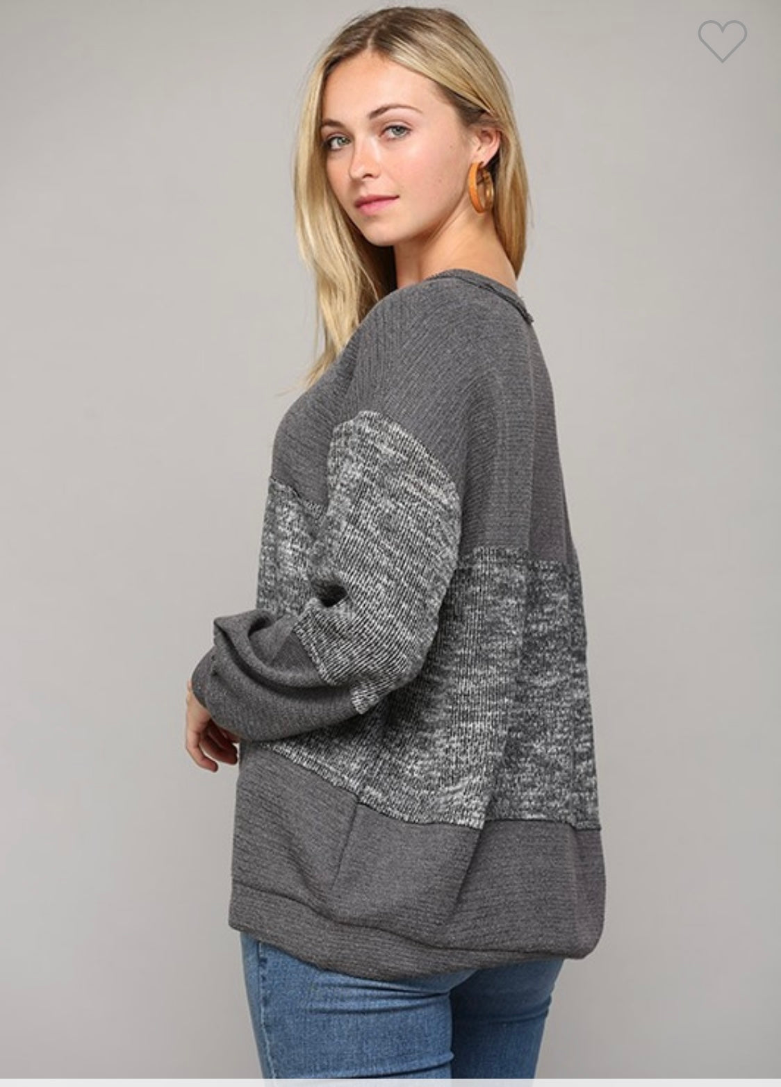 Two tone grey sweater