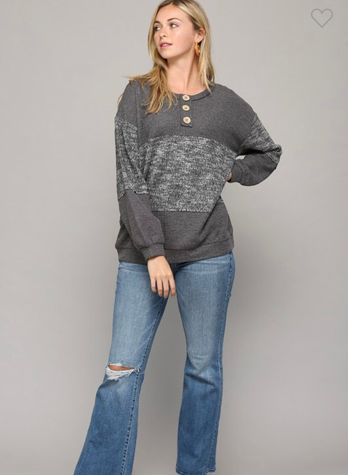 Two tone grey sweater