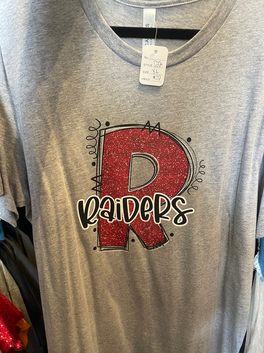 Raiders R faux glitter