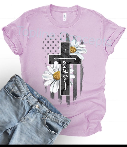Faith cross daisy