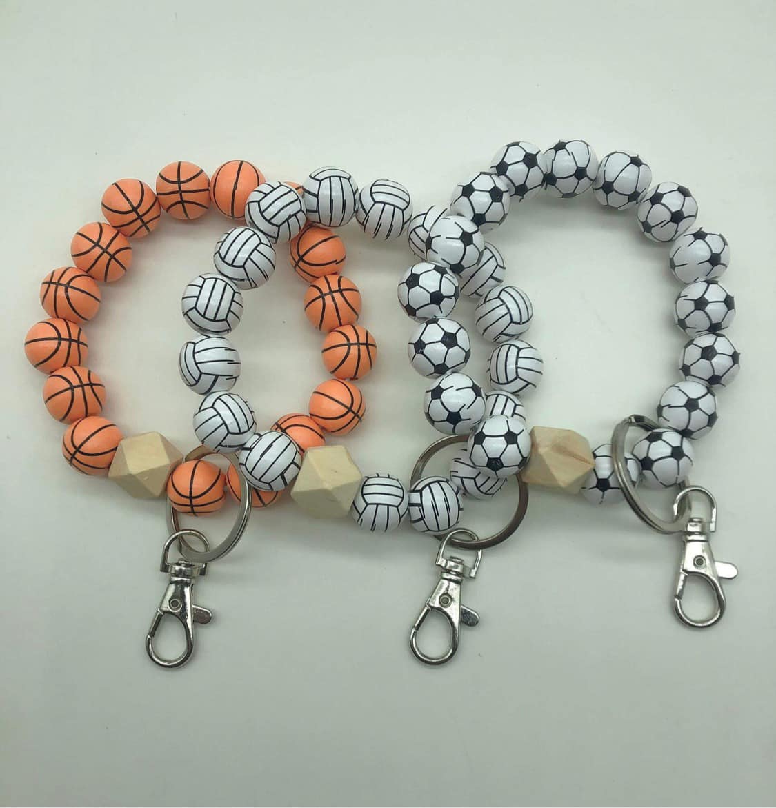Sports Keychain WOODEN beads