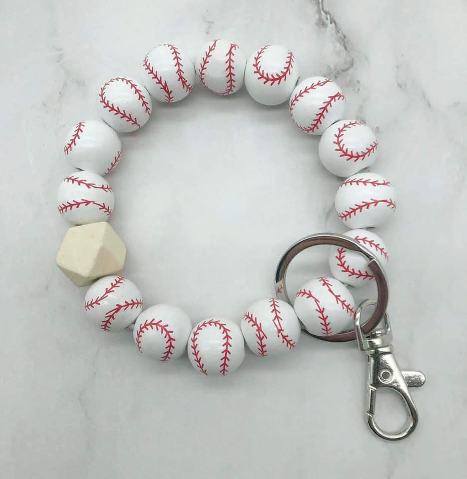 Sports Keychain WOODEN beads