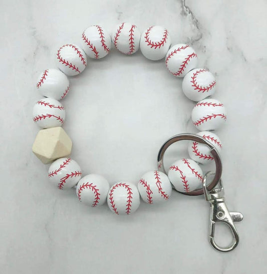 Sports Keychain WOODEN beads
