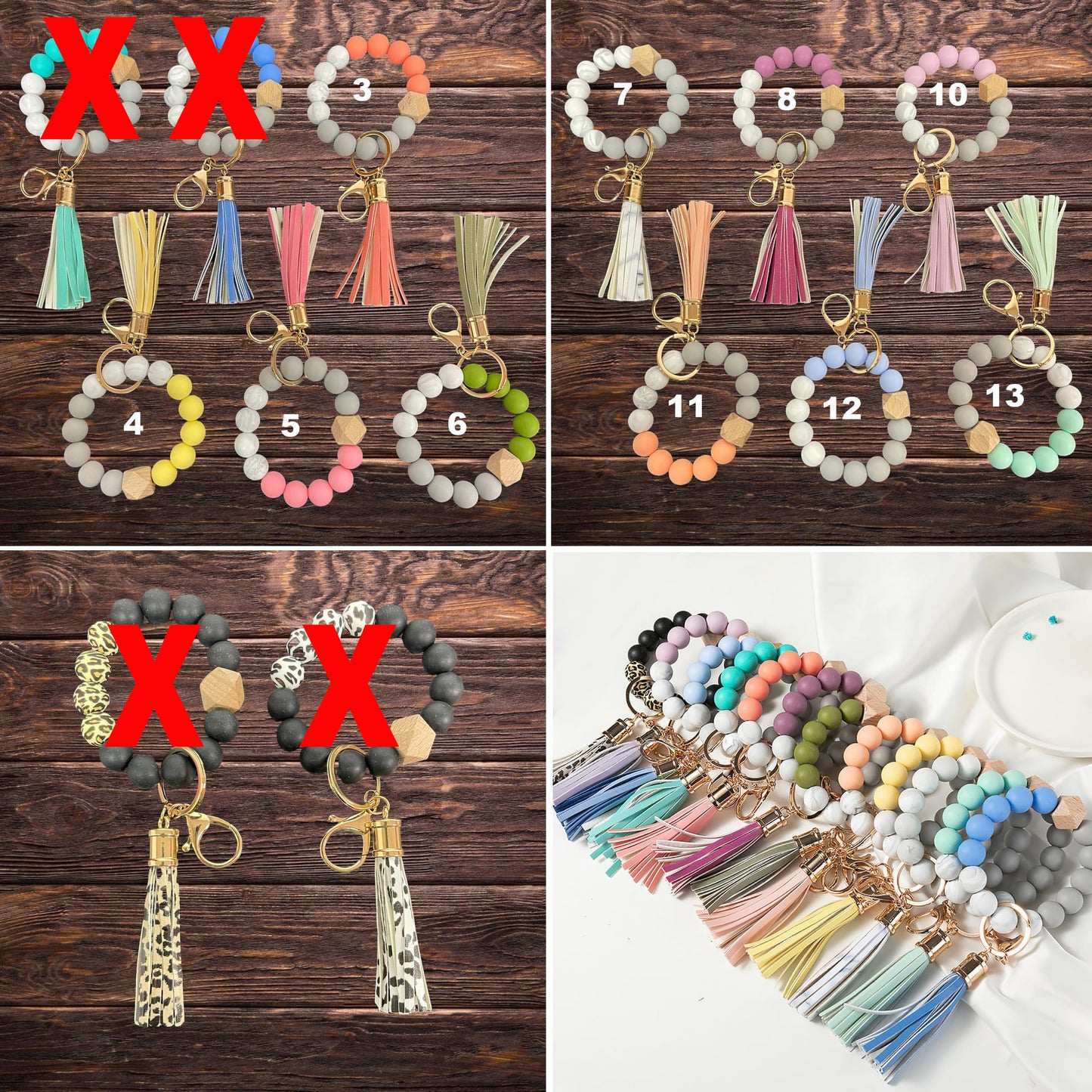 Silicone bead keychains