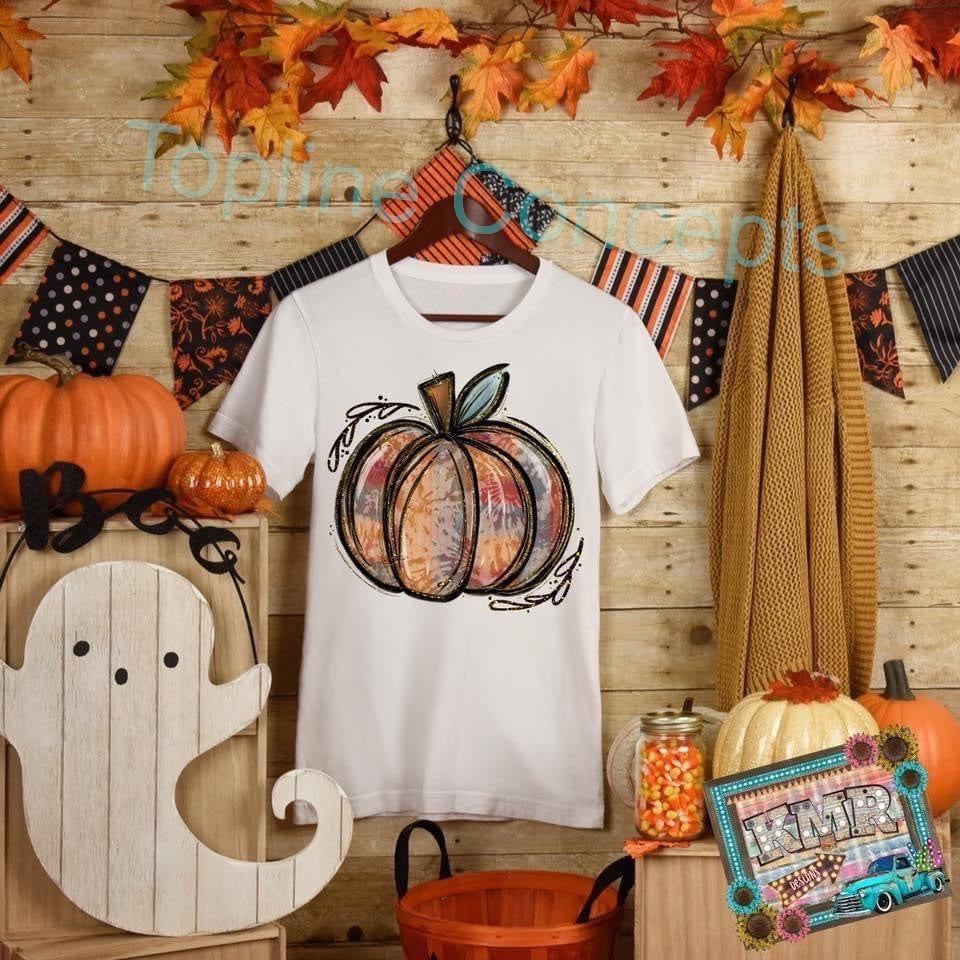 Large watercolor pumpkin