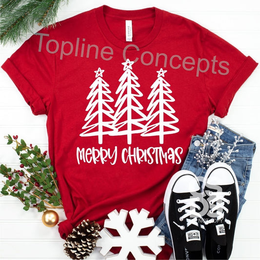 Merry Christmas or happy holidays trees