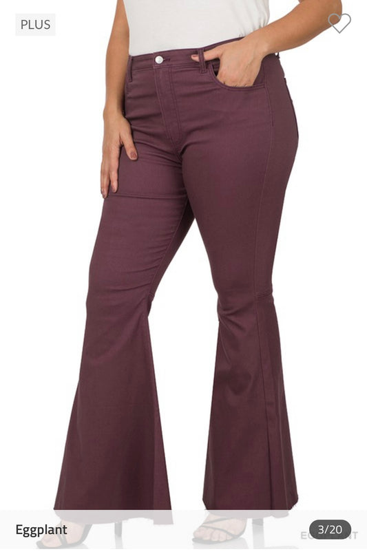 Eggplant flare pants