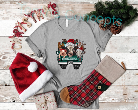 Farm animal Christmas truck