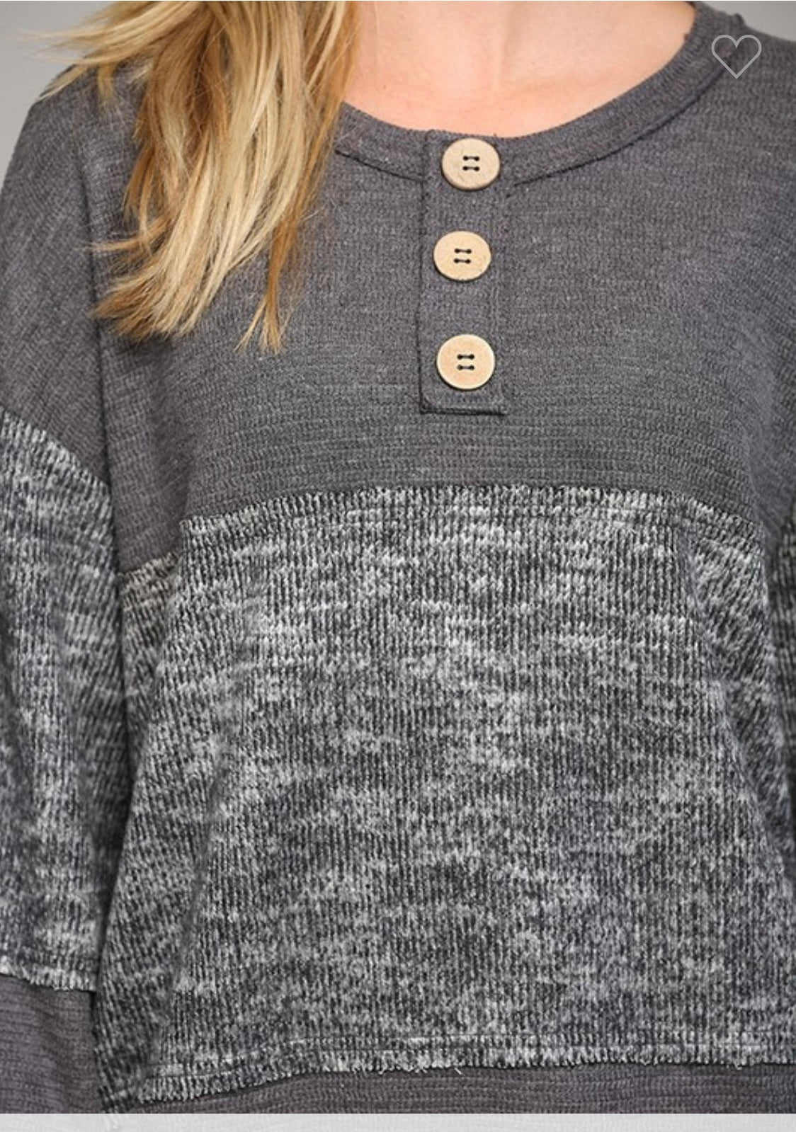 Two tone grey sweater